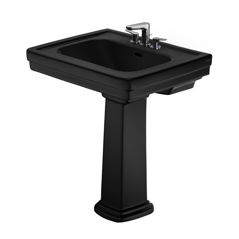 TOTO LPT530.4N#51 Promenade 27-1/2" X 22-1/4" Rectangular Pedestal Bathroom Sink For 4 Inch Center Faucets - Ebony