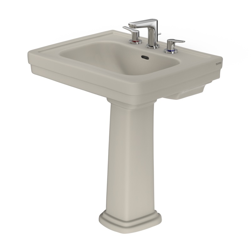 TOTO LPT530.8N#03 Promenade 27-1/2" X 22-1/4" Rectangular Pedestal Bathroom Sink For 8 Inch Center Faucets - Bone
