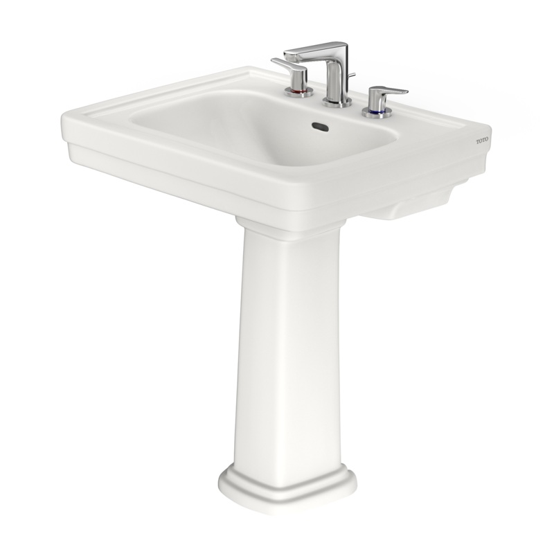 TOTO LPT530.8N#11 Promenade 27-1/2" X 22-1/4" Rectangular Pedestal Bathroom Sink For 8 Inch Center Faucets - Colonial White