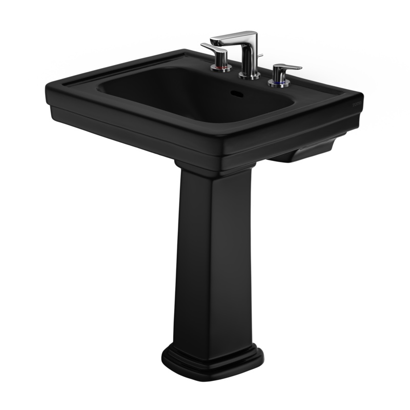 TOTO LPT530.8N#51 Promenade 27-1/2" X 22-1/4" Rectangular Pedestal Bathroom Sink For 8 Inch Center Faucets - Ebony
