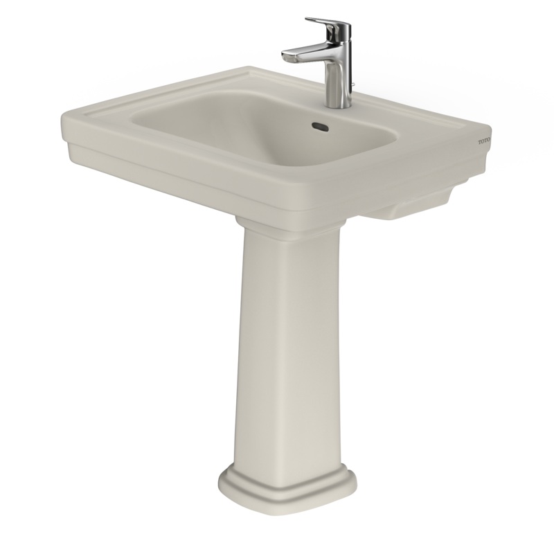 TOTO LPT530N#12 Promenade 27-1/2" X 22-1/4" Rectangular Pedestal Bathroom Sink For Single Hole Faucets - Sedona Beige