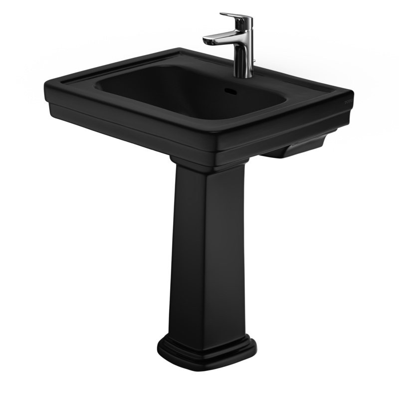 TOTO LPT530N#51 Promenade 27-1/2" X 22-1/4" Rectangular Pedestal Bathroom Sink For Single Hole Faucets - Ebony