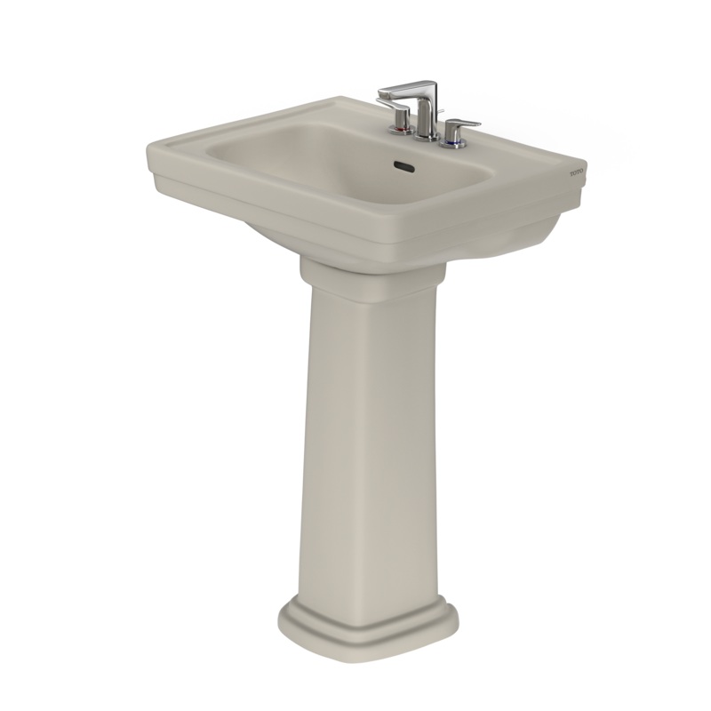 TOTO LPT532.4N#03 Promenade 24" X 19-1/4" Rectangular Pedestal Bathroom Sink For 4 Inch Center Faucets - Bone