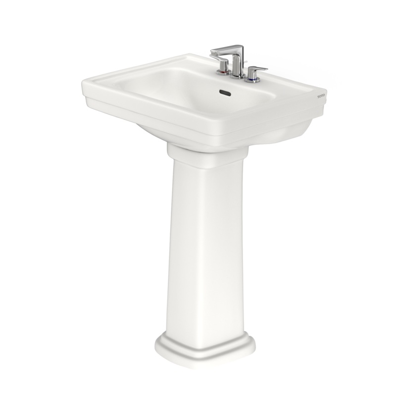 TOTO LPT532.4N#11 Promenade 24" X 19-1/4" Rectangular Pedestal Bathroom Sink For 4 Inch Center Faucets - Colonial White