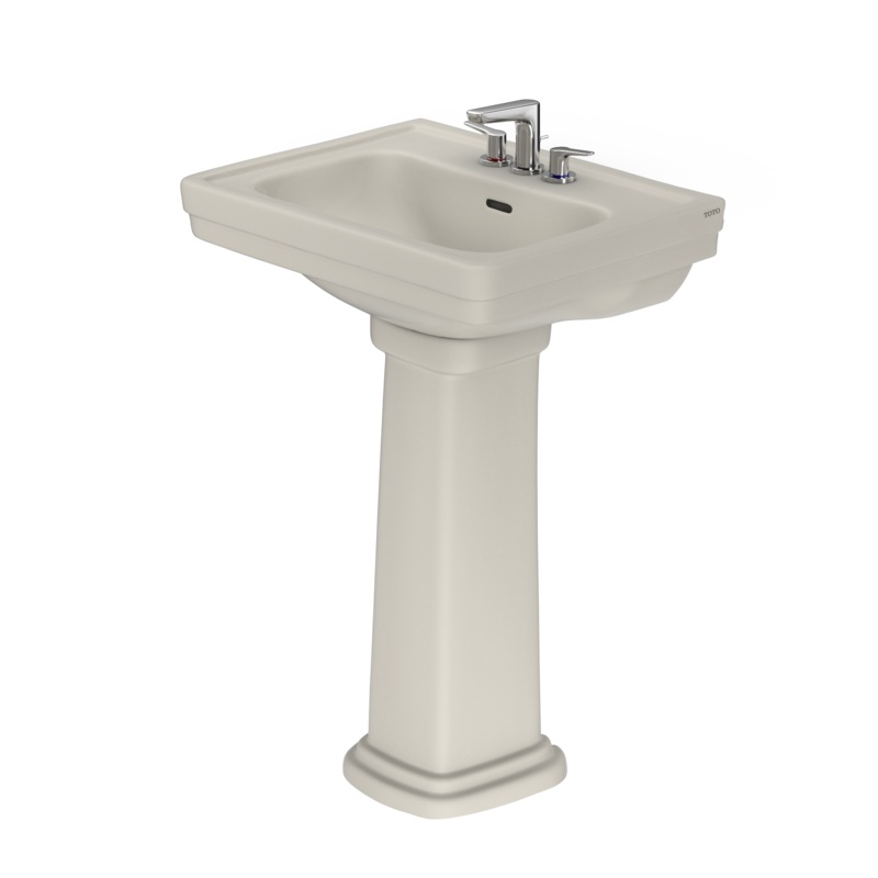 TOTO LPT532.4N#12 Promenade 24" X 19-1/4" Rectangular Pedestal Bathroom Sink For 4 Inch Center Faucets - Sedona Beige