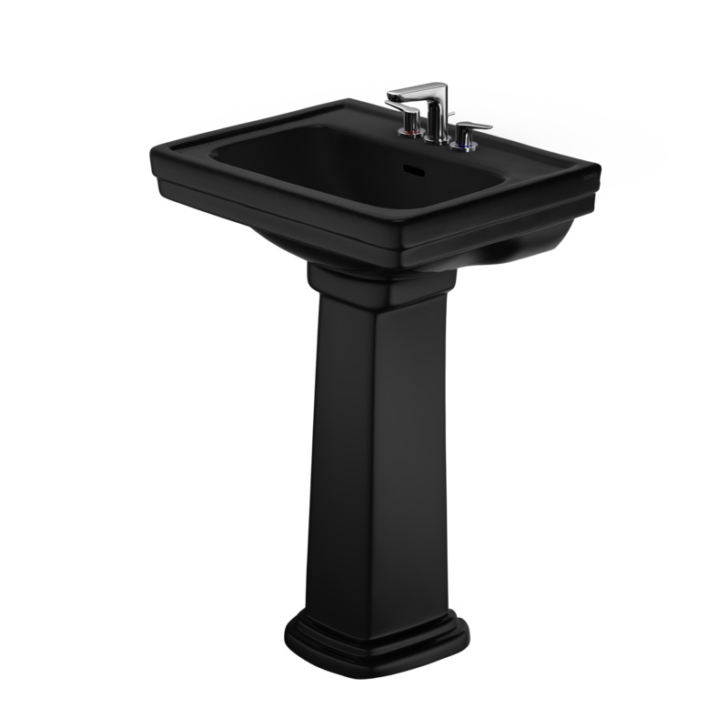 TOTO LPT532.4N#51 Promenade 24" X 19-1/4" Rectangular Pedestal Bathroom Sink For 4 Inch Center Faucets - Ebony