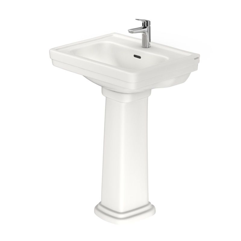 TOTO LPT532N#11 Promenade 24" X 19-1/4" Rectangular Pedestal Bathroom Sink For Single Hole Faucets - Colonial White
