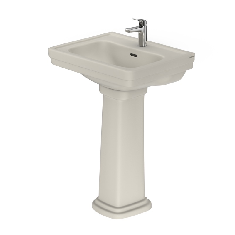 TOTO LPT532N#12 Promenade 24" X 19-1/4" Rectangular Pedestal Bathroom Sink For Single Hole Faucets - Sedona Beige