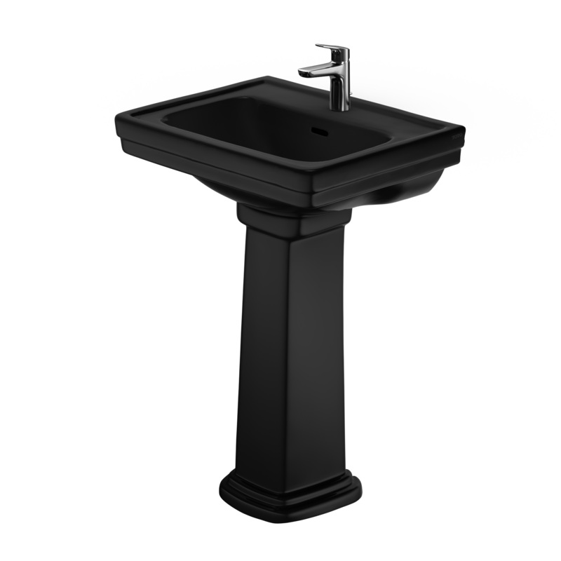 TOTO LPT532N#51 Promenade 24" X 19-1/4" Rectangular Pedestal Bathroom Sink For Single Hole Faucets - Ebony