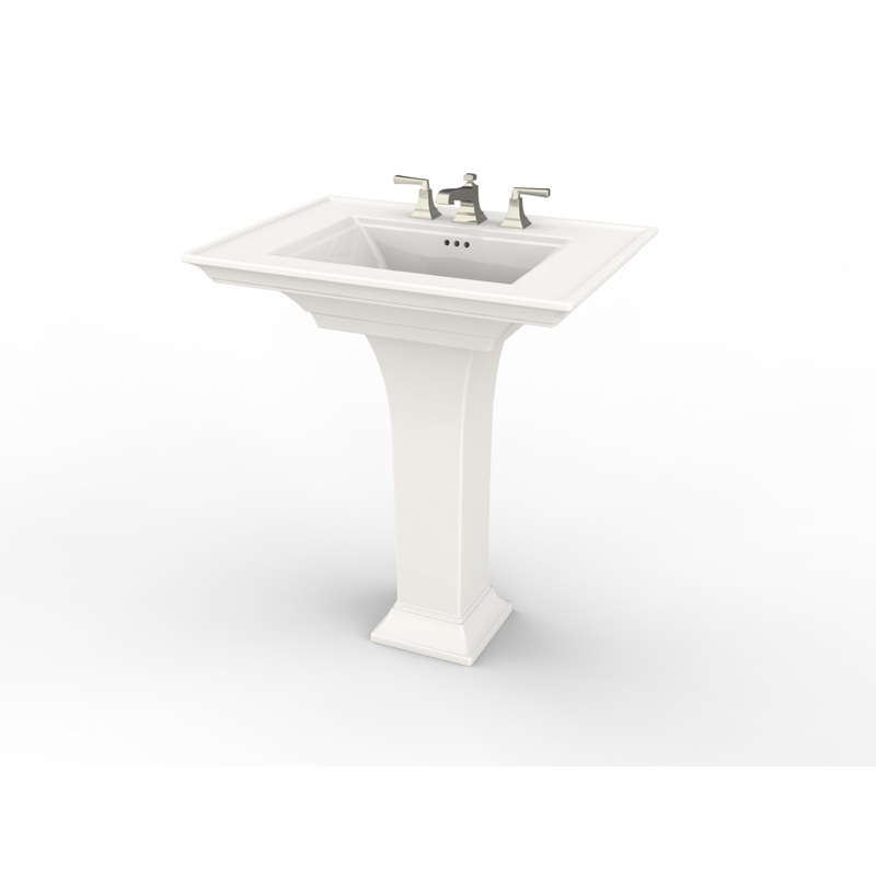 AMERICAN STANDARD 0297800.020, Town Square S 8-Inch Widespread Pedestal Sink Top and Leg Combination in White