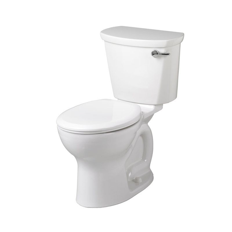 AMERICAN STANDARD 215BA005.020, Cadet PRO Two-Piece 1.6 gpf/6.0 Lpf Chair Height Round Front Right-Hand Trip Lever Toilet Less Seat in White