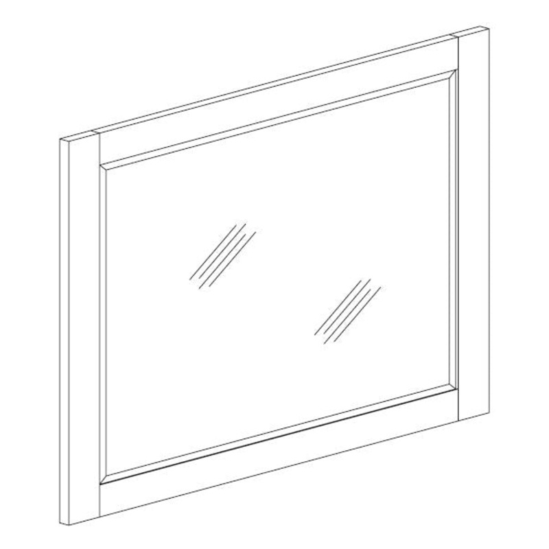 BERTCH UFM4636-BW 46" Wide Wood Framed Mirror - White