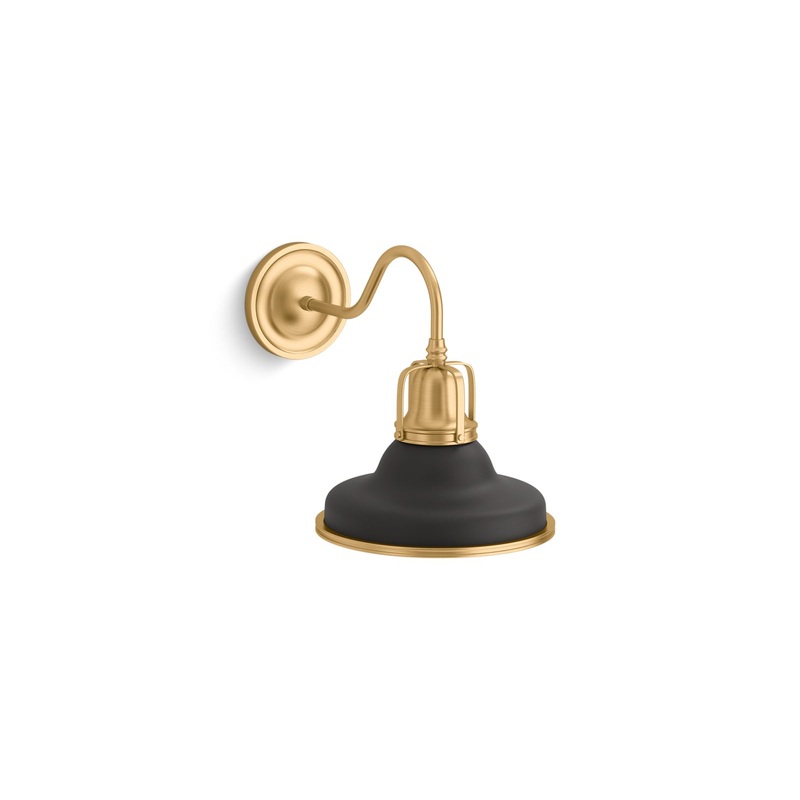KOHLER K-32285-SC01-BML Hauksbee One-Light Sconce In Black with Brass Trim