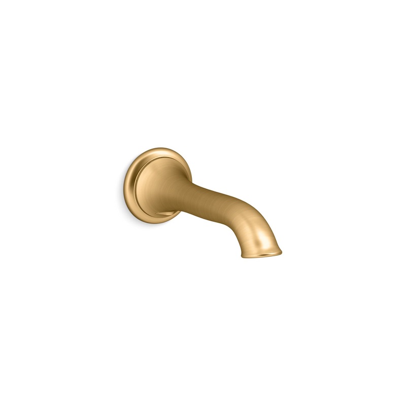 KOHLER K-72791-2MB Artifacts Wall-Mount Bath Spout With Flare Design In Vibrant Brushed Moderne Brass
