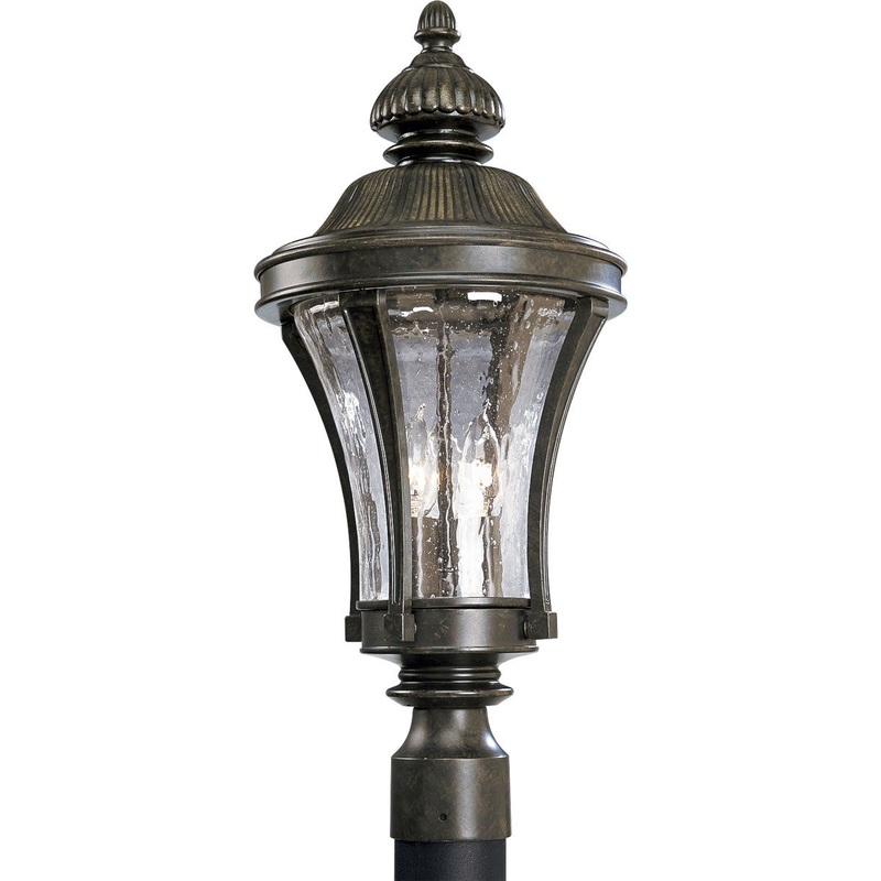 PROGRESS LIGHTING P5438-77 Nottington Collection Three-Light Post Lantern in Forged Bronze