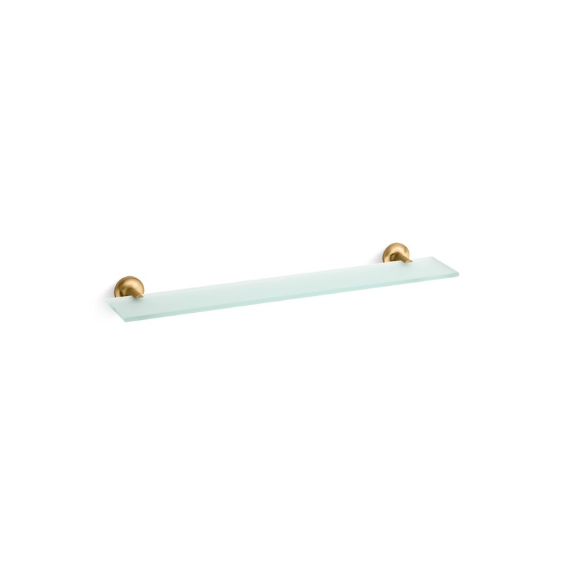 KOHLER K-14440-2MB Purist Glass Shelf In Vibrant Brushed Moderne Brass