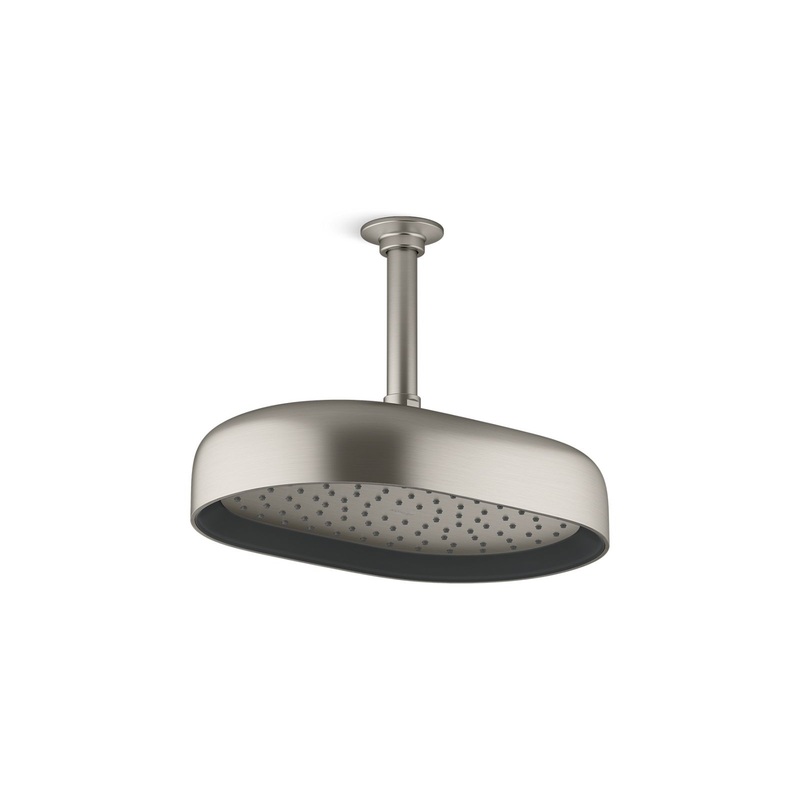 KOHLER K-26293-BN Statement Oblong 12" Single-Function Rainhead, 2.5 Gpm In Vibrant Brushed Nickel