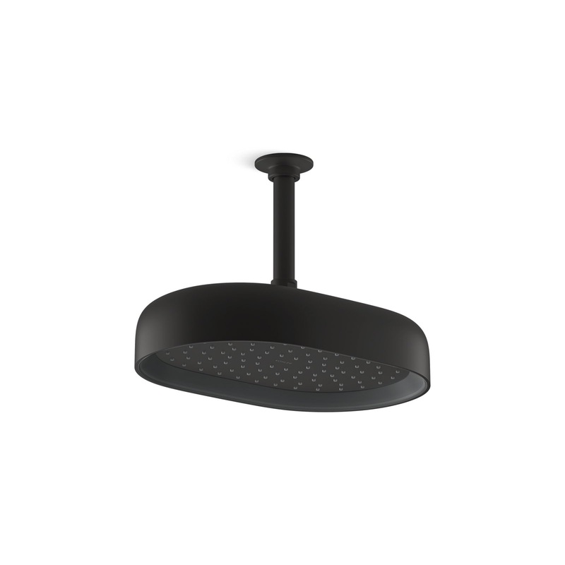 KOHLER K-26293-G-BL Statement Oblong 12" Single-Function Rainhead, 1.75 Gpm In Matte Black