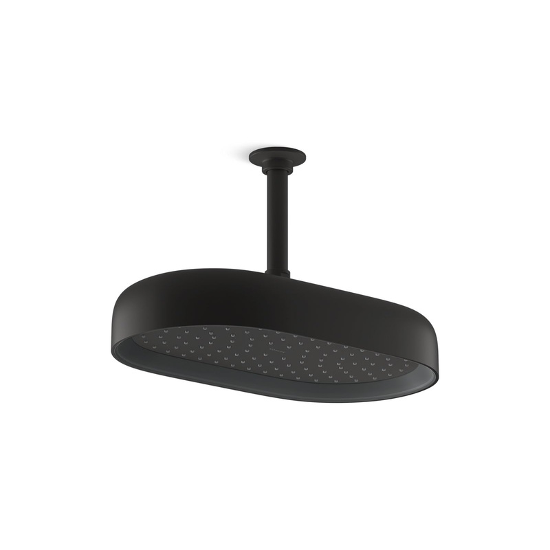 KOHLER K-26294-BL Statement Oblong 14" Single-Function Rainhead, 2.5 Gpm In Matte Black