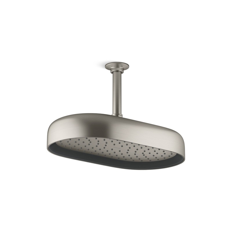 KOHLER K-26294-BN Statement Oblong 14" Single-Function Rainhead, 2.5 Gpm In Vibrant Brushed Nickel