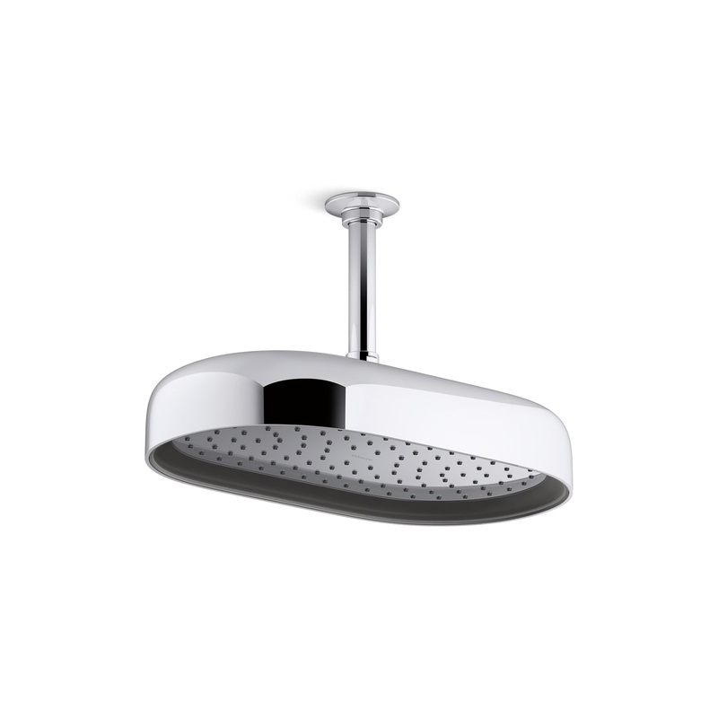 KOHLER K-26294-CP Statement Oblong 14" Single-Function Rainhead, 2.5 Gpm In Polished Chrome