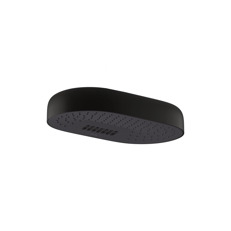 KOHLER K-26295-BL Statement Oblong 14" Two-Function Rainhead, 2.5 Gpm In Matte Black