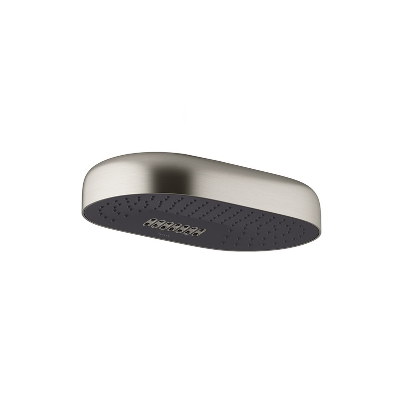 KOHLER K-26295-BN Statement Oblong 14" Two-Function Rainhead, 2.5 Gpm In Vibrant Brushed Nickel