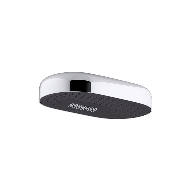 KOHLER K-26295-CP Statement Oblong 14" Two-Function Rainhead, 2.5 Gpm In Polished Chrome