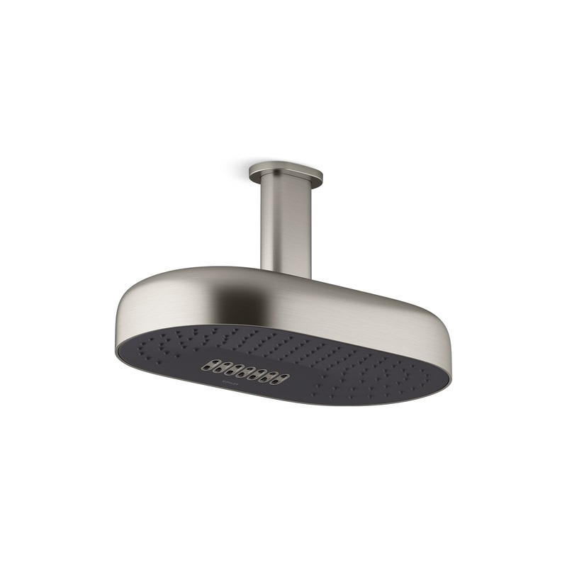KOHLER K-26295-G-BN Statement Oblong 14" Two-Function Rainhead, 1.75 Gpm In Vibrant Brushed Nickel