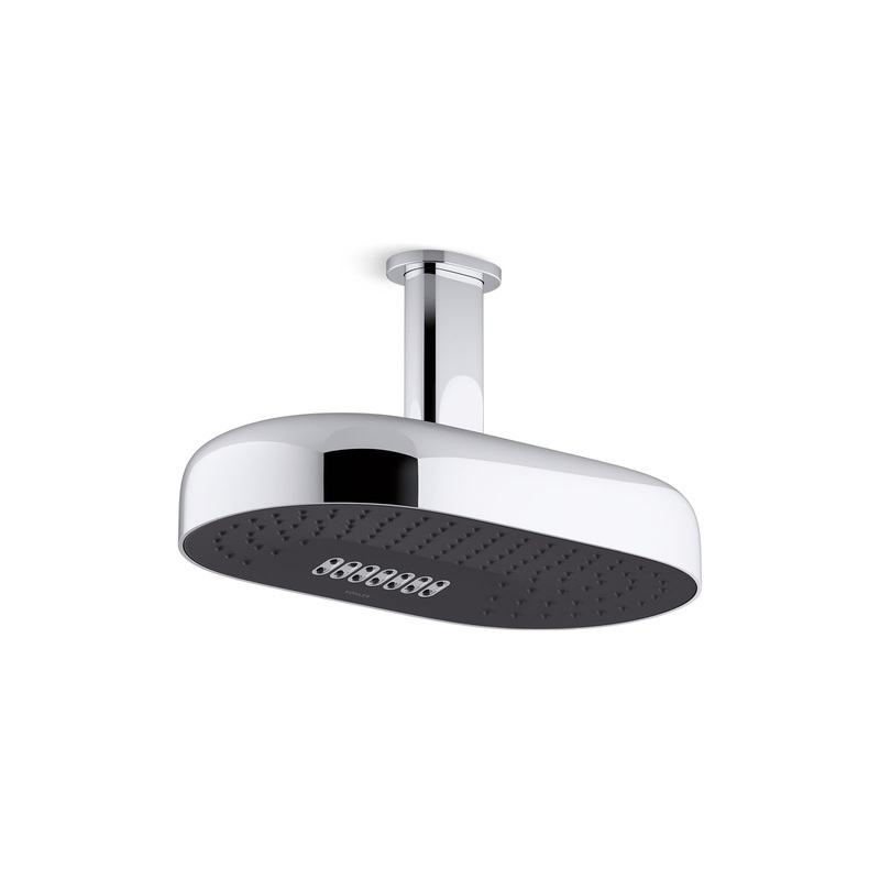 KOHLER K-26295-G-CP Statement Oblong 14" Two-Function Rainhead, 1.75 Gpm In Polished Chrome