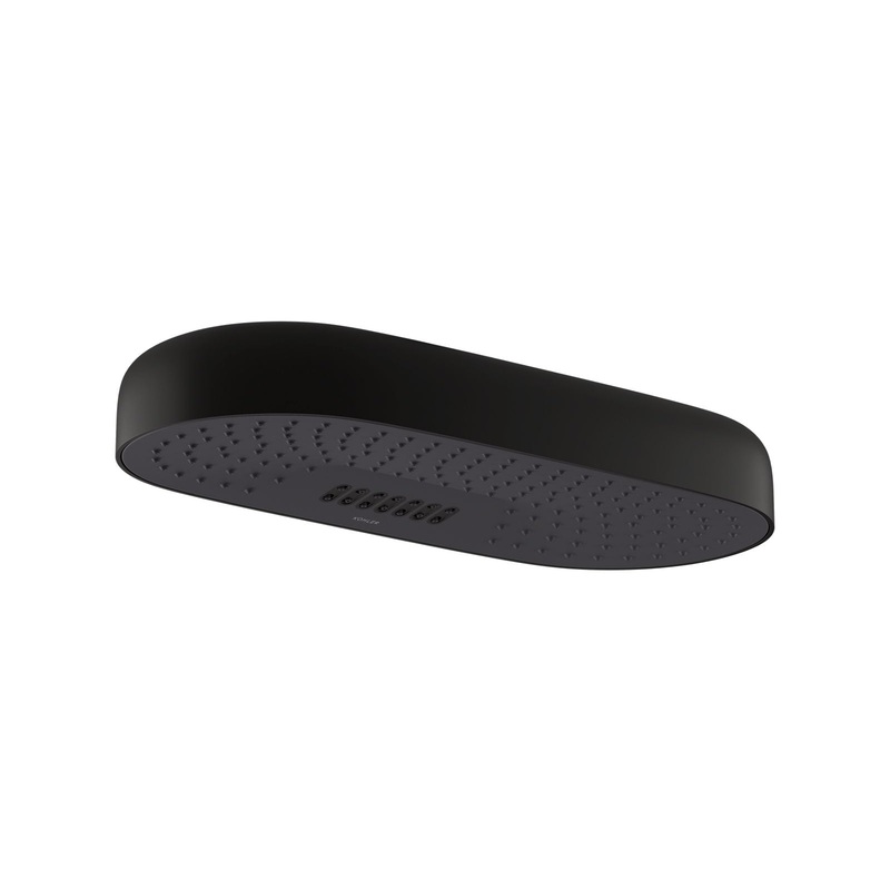 KOHLER K-26297-BL Statement Oblong 18" Two-Function Rainhead, 2.5 Gpm In Matte Black