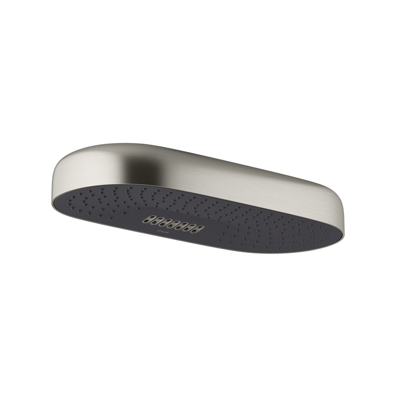 KOHLER K-26297-BN Statement Oblong 18" Two-Function Rainhead, 2.5 Gpm In Vibrant Brushed Nickel