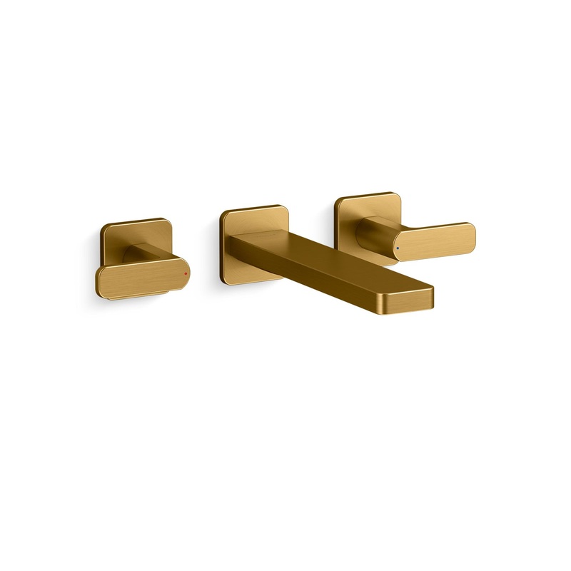 KOHLER K-T23491-4-2MB Parallel Wall-Mount Bath Faucet Trim In Vibrant Brushed Moderne Brass