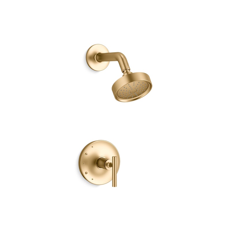 KOHLER K-TS14422-4G-2MB Purist Rite-Temp Shower Trim Kit With Lever Handle, 1.75 Gpm In Vibrant Brushed Moderne Brass