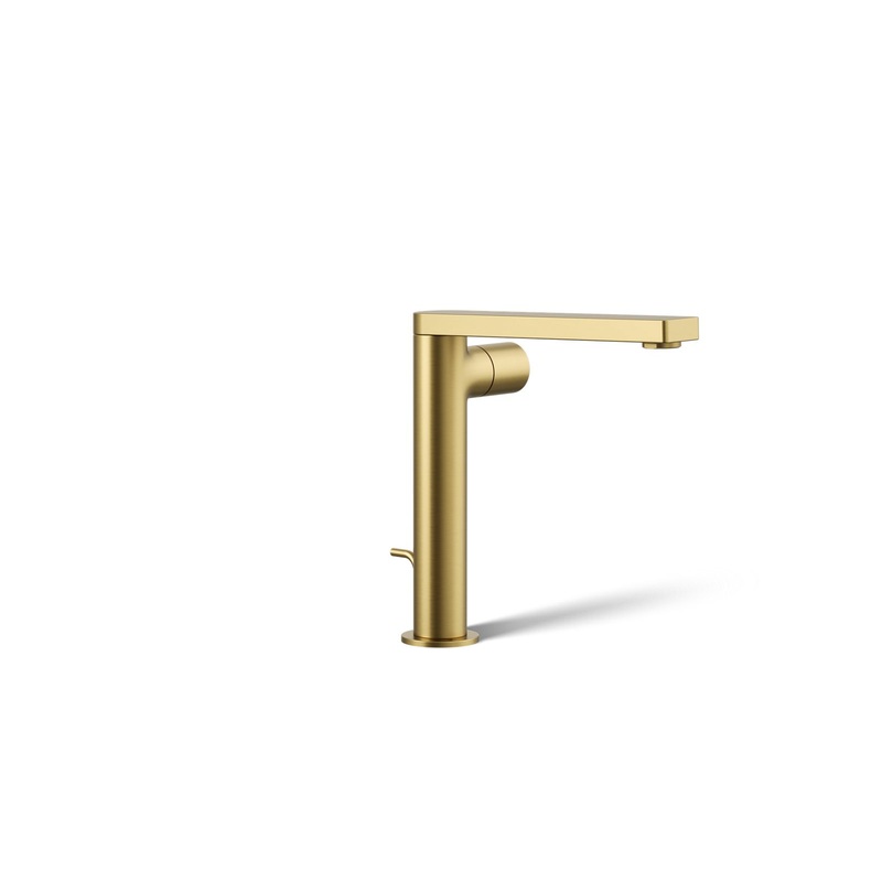 KOHLER K-73159-7-2MB Composed Tall Single-Handle Bathroom Sink Faucet With Cylindrical Handle, 1.2 Gpm In Vibrant Brushed Moderne Brass