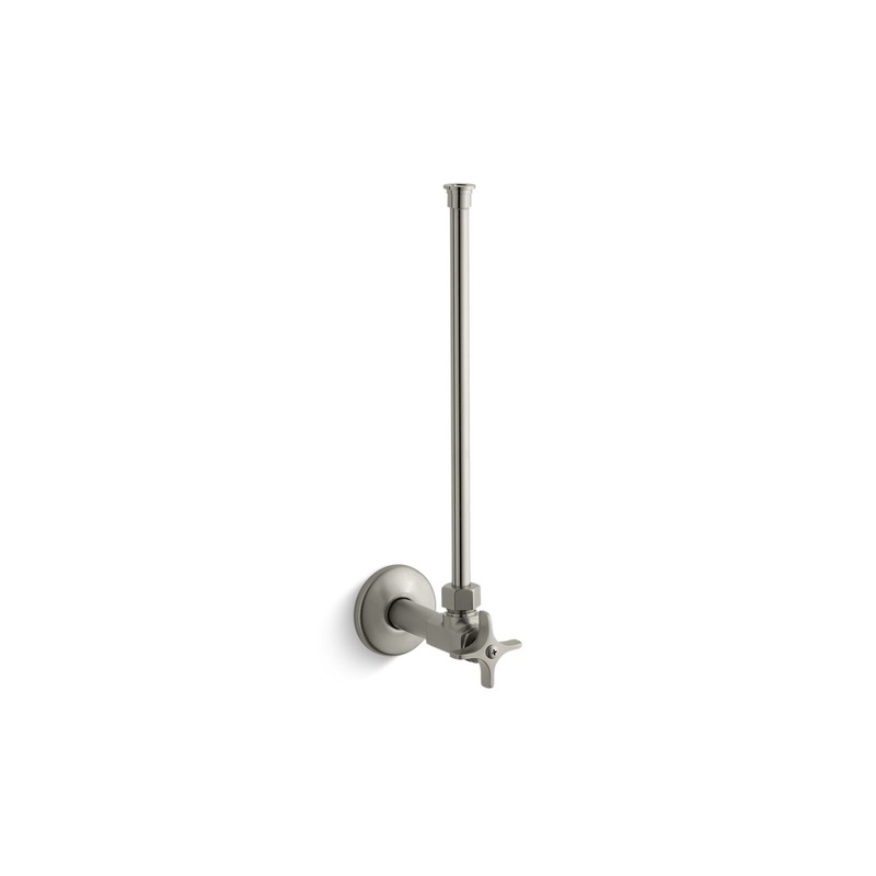 KOHLER K-7638-BN 1/2" Npt Angle Supply With Stop With Cross Handle And Annealed Vertical Tube In Vibrant Brushed Nickel