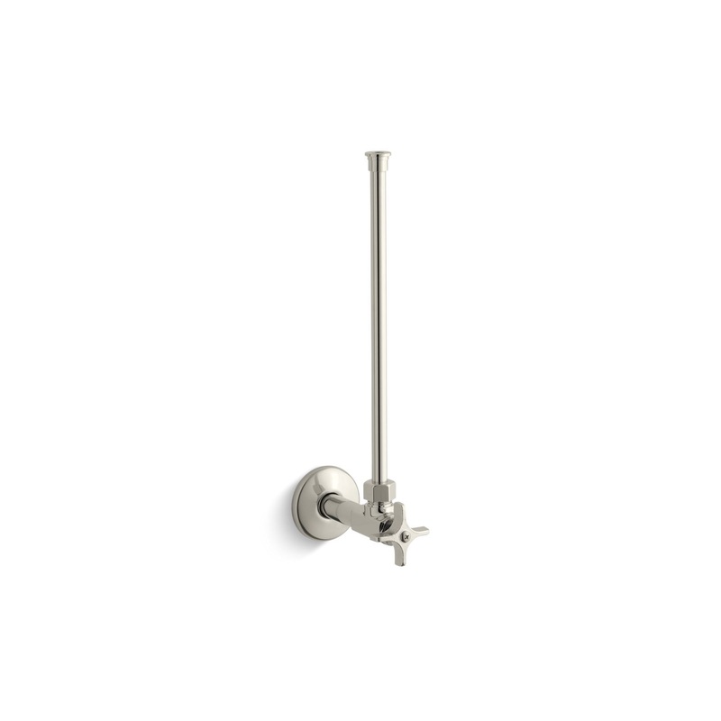 KOHLER K-7638-SN 1/2" Npt Angle Supply With Stop With Cross Handle And Annealed Vertical Tube In Vibrant Polished Nickel