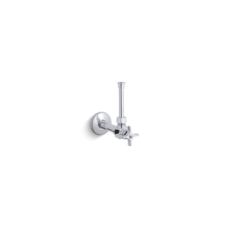 KOHLER K-7653-CP 1/2" Angle Supply With Stop, Cross Handle And Rigid Vertical Tube In Polished Chrome