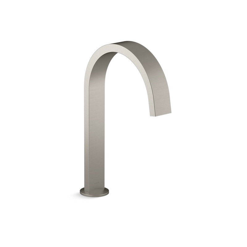 KOHLER K-77986-BN Components Deck-Mount Bath Spout With Ribbon Design In Vibrant Brushed Nickel