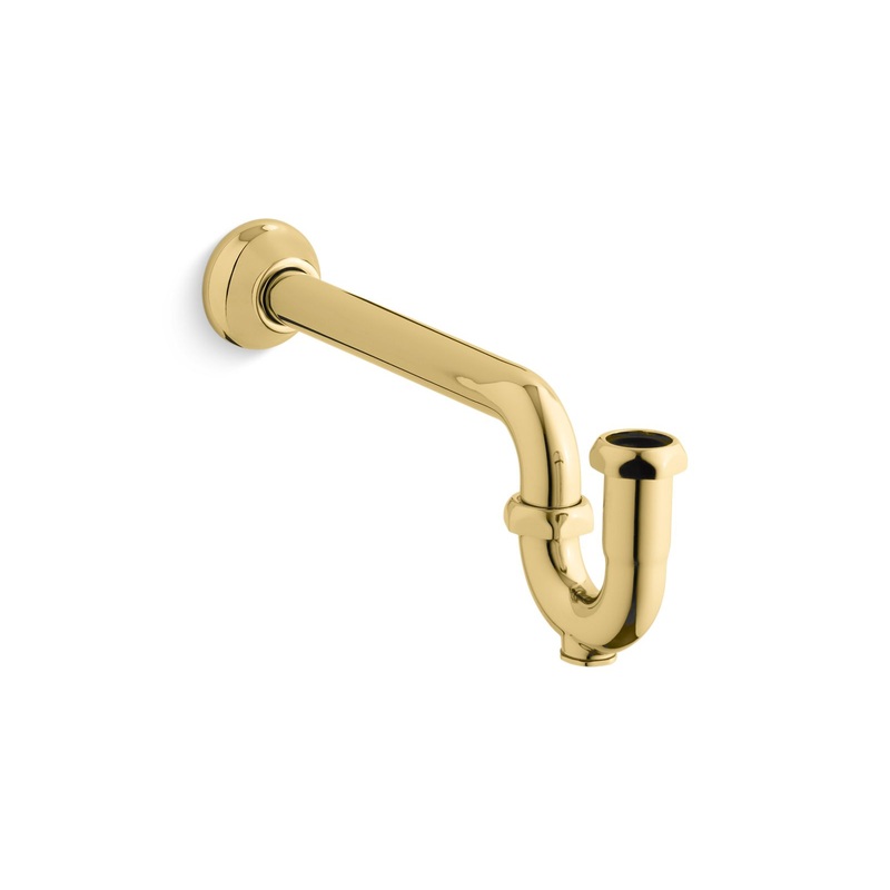 KOHLER K-9018-PB Adjustable P-Trap With Long Tubing Outlet, 1-1/4" X 1-1/4" In Vibrant Polished Brass