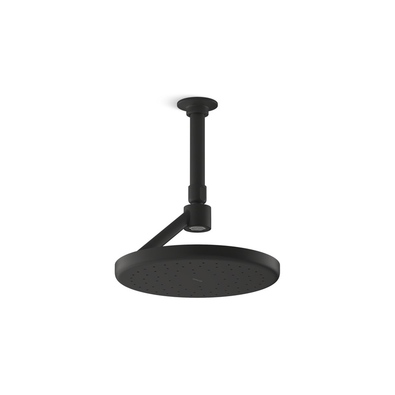 KOHLER K-26301-BL Statement Open Rain Iconic Single-Function Rainhead, 2.5 Gpm In Matte Black