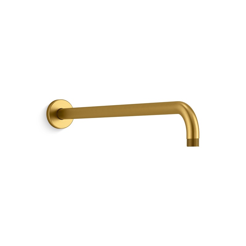 KOHLER K-26307-2MB Statement 19" Wall-Mount Single-Function Rainhead Arm And Flange In Vibrant Brushed Moderne Brass