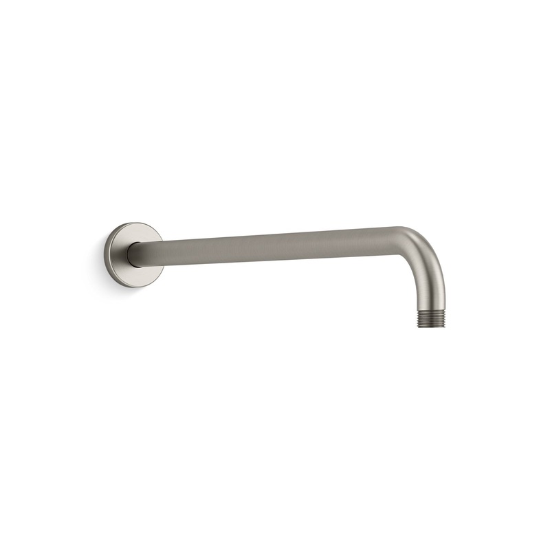 KOHLER K-26307-BN Statement 19" Wall-Mount Single-Function Rainhead Arm And Flange In Vibrant Brushed Nickel