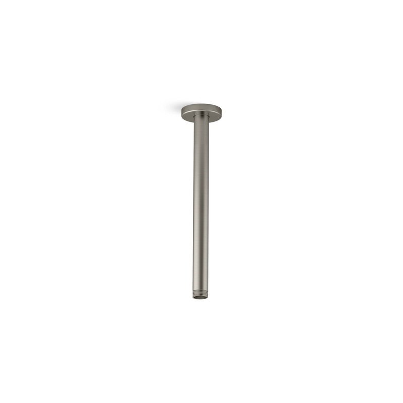 KOHLER K-26321-BN Statement 12" Ceiling-Mount Single-Function Rainhead Arm And Flange In Vibrant Brushed Nickel