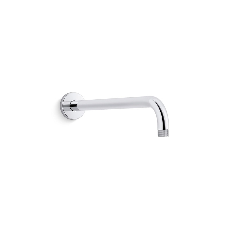 KOHLER K-26322-CP Statement 15-1/2" Wall-Mount Single-Function Rainhead Arm And Flange In Polished Chrome