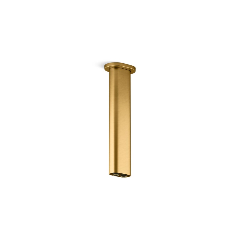 KOHLER K-26326-2MB Statement 10" Ceiling-Mount Two-Function Rainhead Arm And Flange In Vibrant Brushed Moderne Brass