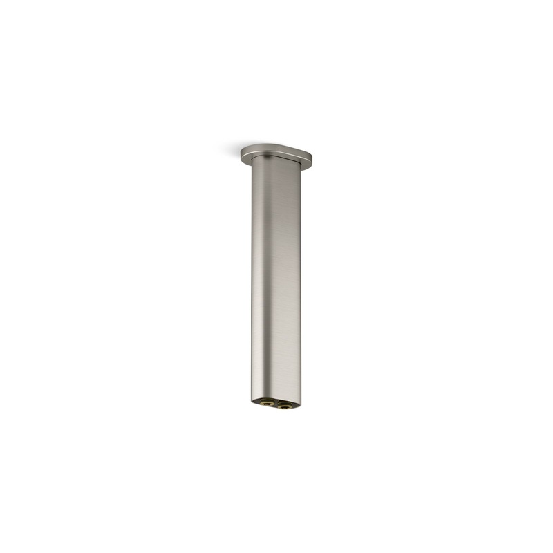 KOHLER K-26326-BN Statement 10" Ceiling-Mount Two-Function Rainhead Arm And Flange In Vibrant Brushed Nickel