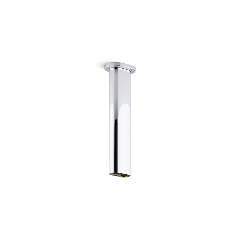KOHLER K-26326-CP Statement 10" Ceiling-Mount Two-Function Rainhead Arm And Flange In Polished Chrome