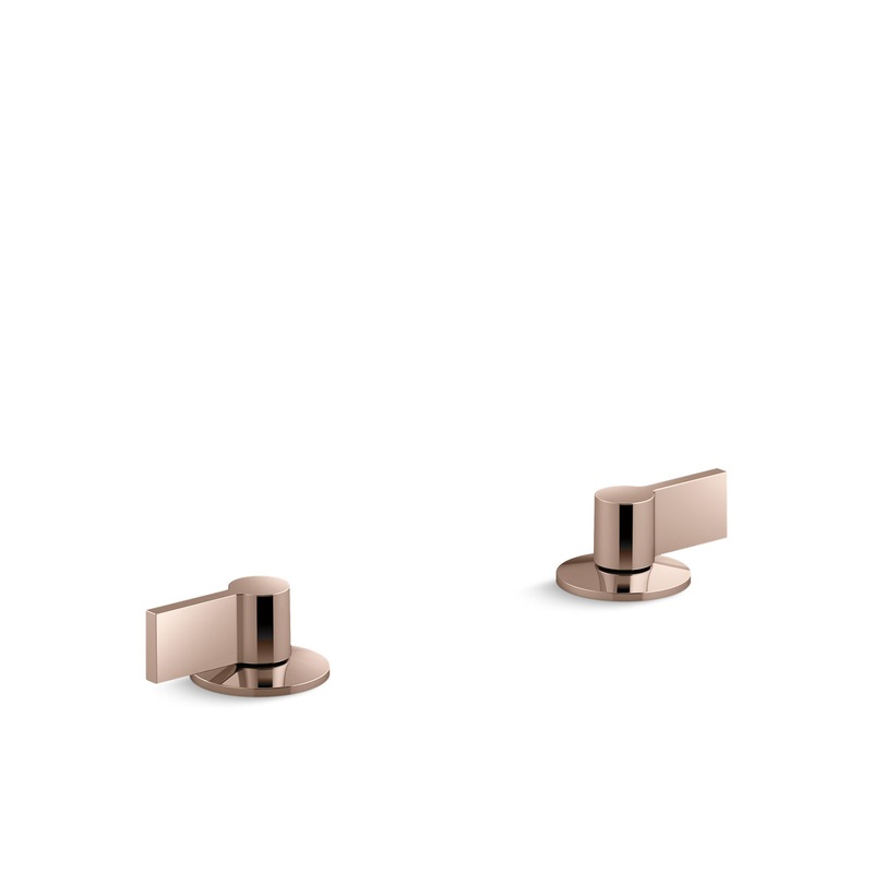 KOHLER K-77974-4-RGD Components Lever Bathroom Sink Faucet Handles In Vibrant Rose Gold