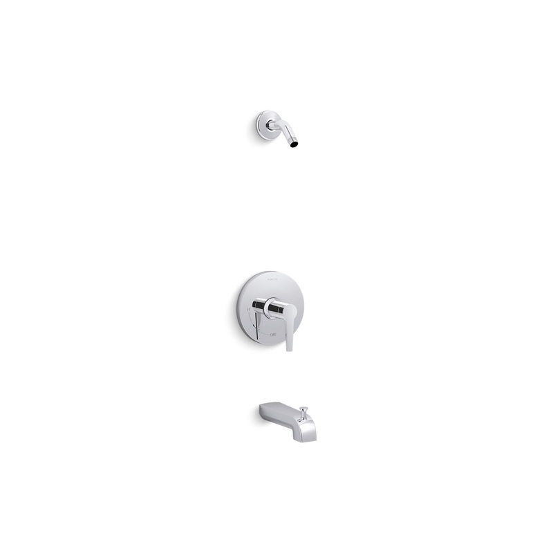 KOHLER K-TLS97074-4-CP Pitch Rite-Temp Bath And Shower Trim Kit, Without Showerhead In Polished Chrome